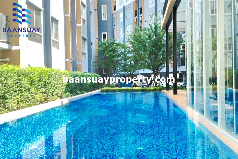 ให้เช่า คอนโดพลัม  เฟอร์นิเจอร์พร้อมเข้าอยู่ ซอยคลองถนน ใกล้รถไฟฟ้าสายสีม่วงสถานีคลองบางไผ่  